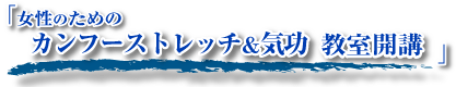 女性ためのカンフーストレッチ&気功 女性ためのカンフーストレッチ&気功
